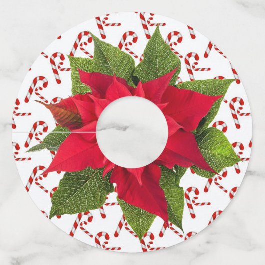 Kerst Wijn Glas ID Papier Ronde Set van 12 Wijnglaslabel (Voorkant)