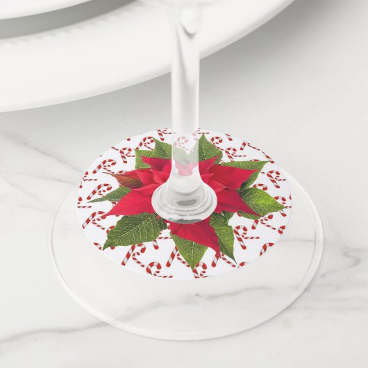 Kerst Wijn Glas ID Papier Ronde Set van 12 Wijnglaslabel (Dichtbij)