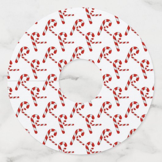 Kerst Wijn Glas ID Papier Ronde Set van 12 Wijnglaslabel (Achterkant)