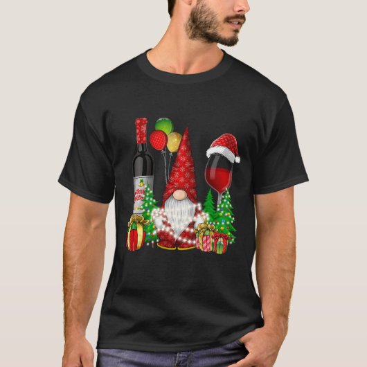 Kerst Wijn Gnomes voor Xmas Cheer T-shirt (Voorkant)
