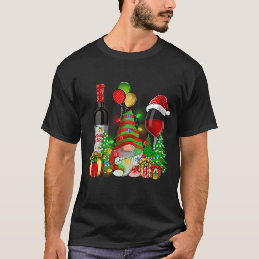 Kerst Wijn Gnomes voor Xmas Cheer T-shirt (Voorkant)