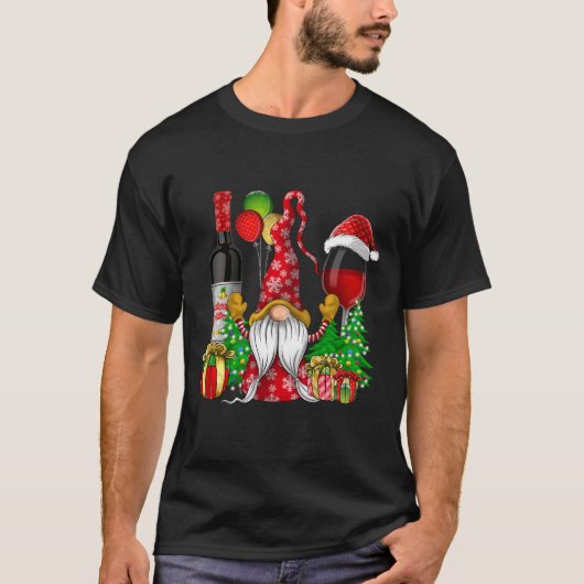 Kerst Wijn Gnomes voor Xmas Cheer T-shirt (Voorkant)