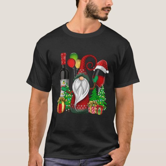 Kerst Wijn Gnomes voor Xmas Cheer T-shirt (Voorkant)