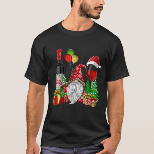 Kerst Wijn Gnomes voor Xmas Cheer T-shirt (Voorkant)