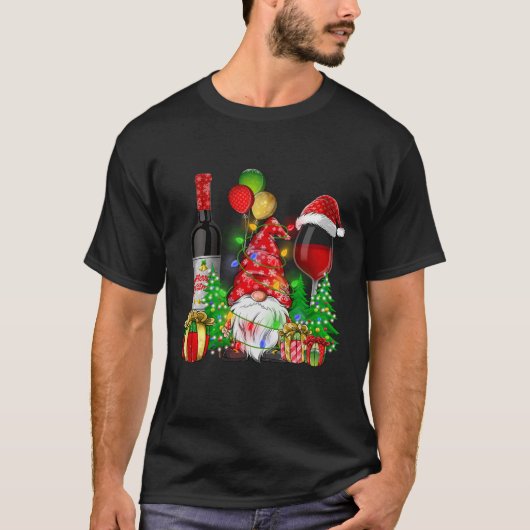 Kerst Wijn Gnomes voor Xmas Cheer T-shirt (Voorkant)