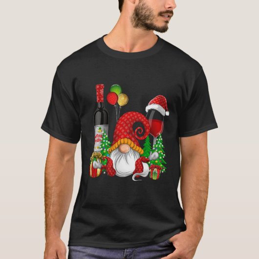Kerst Wijn Gnomes voor Xmas Cheer T-shirt (Voorkant)