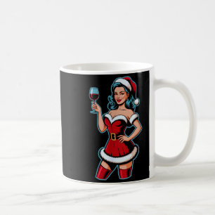 Kerst Wijn Kerstman Meisje Vakantie Feest Grappig Koffiemok