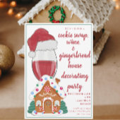Kerst Wijn Moeders Koken Swap Gingerbread House Kaart