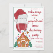 Kerst Wijn Moeders Koken Swap Gingerbread House Kaart (Voorkant)