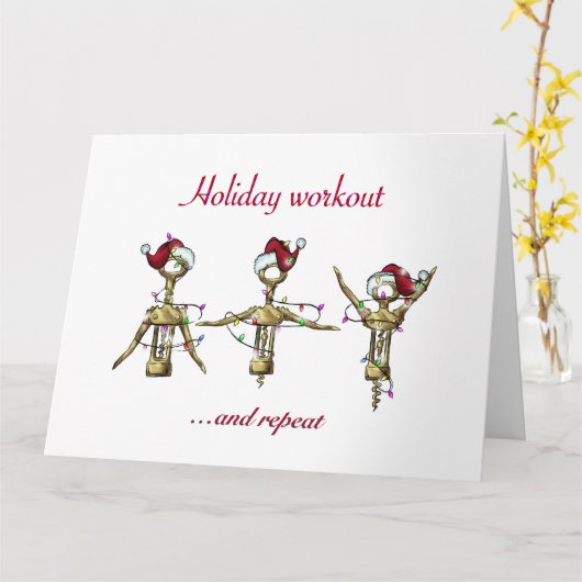 Kerst wijn oefening routine kaart (Gele Bloem)