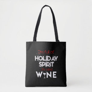 Kerst Wijn Shirt - Kerstman Tote Bag