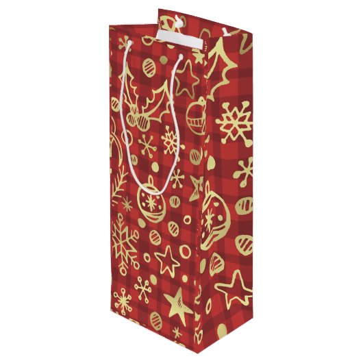 Kerst+wijn+tas Wijn Cadeautas (Achterkant Gekanteld)