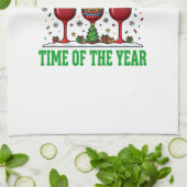Kerst Wijn-tastische Rode Wijn Ontwerp Theedoek (Gevouwen)