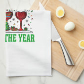 Kerst Wijn-tastische Rode Wijn Ontwerp Theedoek (Quarter Fold)