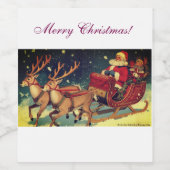 Kerst Wijnfles Etiket (Enkel label)