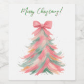 Kerst Wijnfles Etiket (Enkel label)