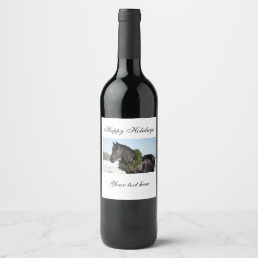 Kerst Wijnfles Label Wijn Etiket (Voorkant)