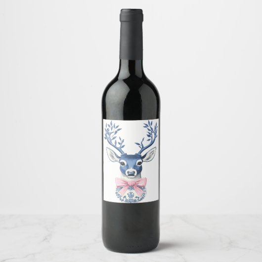 Kerst Wijnfles Label Wijn Etiket (Voorkant)