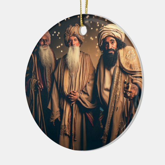 Kerst wijze mannen keramisch ornament (Links)