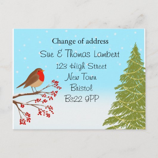 Kerst Wijziging van het adres Aankondigingskaart (Voorkant)