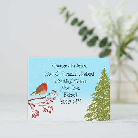 Kerst Wijziging van het adres Aankondigingskaart (Staand voorkant)