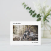 kerst wil moderne foto zwarte strips briefkaart (Staand voorkant)