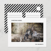 kerst wil moderne foto zwarte strips briefkaart (Voorkant / Achterkant)