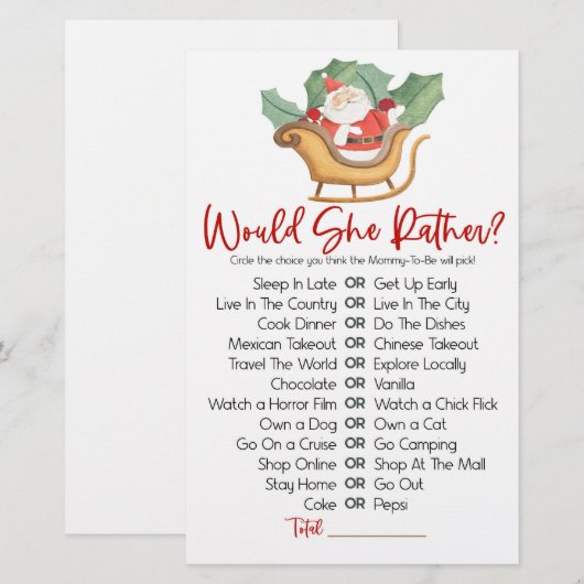 Kerst wil ze liever Baby shower spel Briefpapier (Voorkant / Achterkant)