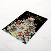 Kerst Wildflower Tree Elegante groet Folie Feestdagenkaart (Gedraaid)