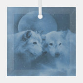 Kerst Wildlife Wolf Wolven Glas Ornament (Voorkant)