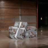 Kerst Wingback Plaid Sneeuwvlokken Staal Grijs Cadeaupapier