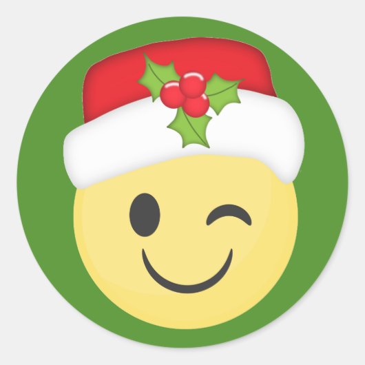 Kerst Wink Emoji Stickers (Voorkant)
