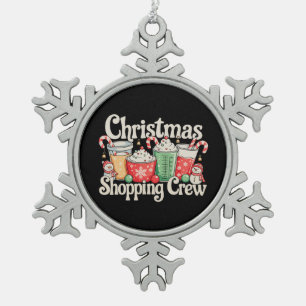 Kerst Winkel Crew Xmas Koffie Kerstseizoen Tin Sneeuwvlok Ornament