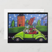 Kerst Winkelwagen Cadeaus Feestdagenkaart (Voorkant / Achterkant)