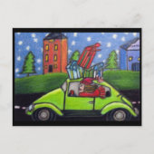 Kerst Winkelwagen Cadeaus Feestdagenkaart (Voorkant)