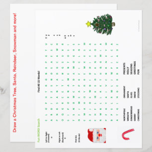 Kerst Winter 15 Woordzoeken Doodle Vellen