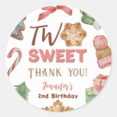 Kerst Winter 2e Verjaardag Meisje Schattige Cookie Ronde Sticker (Voorkant)