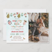 Kerst Winter Baby Shower Foto Kaart (Voorkant)