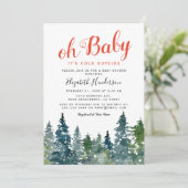 Kerst Winter Baby Shower Kaart (Staand voorkant)