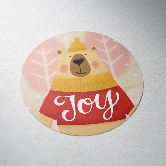 Kerst Winter Beer | Schattig Kerstfeest Ronde Sticker