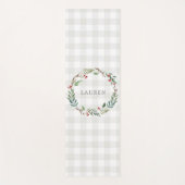 Kerst Winter Berries Krans Custom Naam Yogamat (Voorkant)