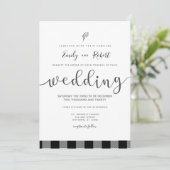 Kerst Winter Black White Buffalo Geplaagd Huwelijk Kaart (Staand voorkant)