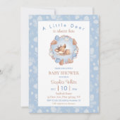 Kerst Winter Blauw Herten Pine Cone Baby shower Kaart (Voorkant)