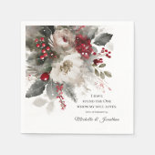 Kerst Winter Bloemen Bijbel Christelijke bruiloft Servet (Voorkant)