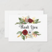 Kerst Winter Bloemen Bijbel Verse Christelijk Bedankkaart (Voorkant / Achterkant)