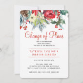 Kerst winter bloemen bruiloft planwijziging kaart (Voorkant)