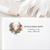 Kerst Winter Bloemen Fox retour adreslabels Etiket (Insitu)