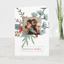 Kerst Winter Bloemen Joyeux Noël Vakantie Foto Feestdagen Kaart