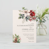 Kerst Winter Bloemen | Kerst Huwelijk Kaart (Staand voorkant)