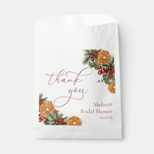 Kerst Winter Bloemen Vrijgezellenfeest Bedankzakje (Voorkant)